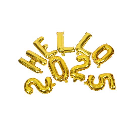 ARTSEWPLY Hello Aluminiumfolie Ballon Gold Silvester Deko Neujahr Party Dekoration Festival Luftballons für Jahreswechsel und Feierlichkeiten ARTSEWPLY Hello Aluminiumfolie Ballon Gold Silvester Deko Neujahr Party Dekoration Festival Luftballons für Jahreswechsel und Feierlichkeiten von ARTSEWPLY