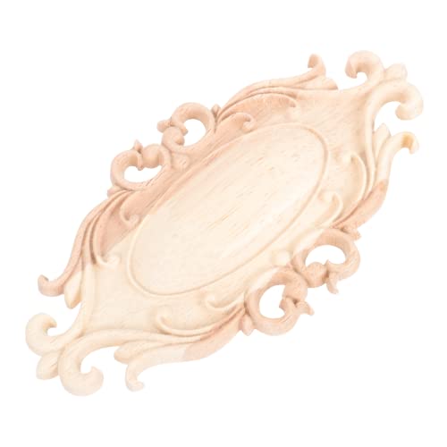 ARTSEWPLY Holz Geschnitzte Türapplikation Unbemalt Langlebiges Möbelornament Vintage Holzornament für DIY Möbel Schrankdekoration Natürliche Holzverzierung von ARTSEWPLY