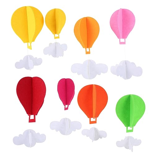 ARTSEWPLY Kreative Filz Hängedeko Hot Air Balloon Set mit Wolken für Kindergarten Flur und Klassenzimmer Leichte Bunte Luftballon Pendelleuchte Sichere und Vielseitige Raumdekoration ARTSEWPLY Kreative Filz Hängedeko Hot Air Balloon Set mit Wolken für Kindergarten Flur und Klassenzimmer Leichte Bunte Luftballon Pendelleuchte Sichere und Vielseitige Raumdekoration von ARTSEWPLY