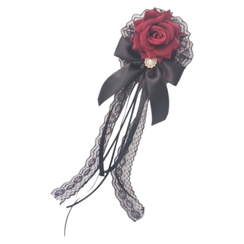 ARTSEWPLY Lolita Haarclip Rote Haarschmuck Gothic Stil Handgefertigt Eleganter Haarschmuck Für Party Cosplay Geburtstagsfeier von ARTSEWPLY