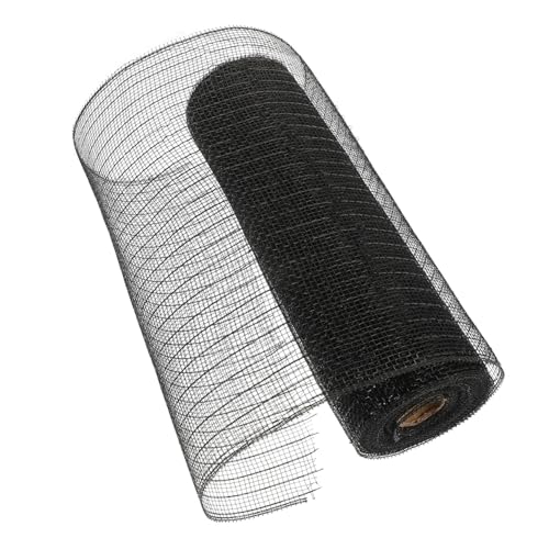 ARTSEWPLY Metallic Folien Mesh Band Halloween Dekoratives Bastelband Schwarz Polyester DIY Schleifenband für Kränze Girlanden und Partydeko von ARTSEWPLY