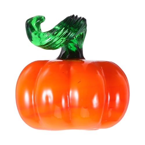 ARTSEWPLY Mini Glas Kürbis Deko Orange Handgefertigt Glasbläserei Herbstliche Miniatur Kürbisfigur Tischdekoration für Wohnzimmer Küche von ARTSEWPLY