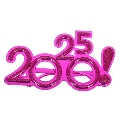 ARTSEWPLY Partybrille mit Auffälligem Design in Magentarot Leichte Pc Fassung als Foto Requisit und Dekoration für Neujahrsparty Fasching Karneval und Festliche Anlässe von ARTSEWPLY