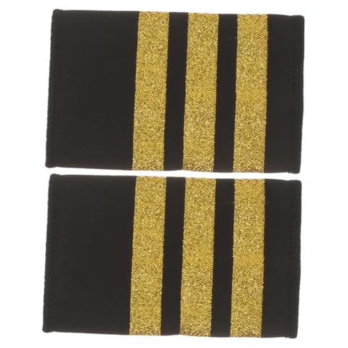 ARTSEWPLY Pilot Schulterepauletten Gold aus Robustem Webmaterial Streifen Uniform Epaulet für Piloten Flugpersonal und Trainees Langlebiges Zubehör für Professionelle Fluguniformen von ARTSEWPLY