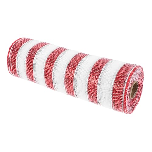 ARTSEWPLY Polyester Dekoband Rot weiß Netzband DIY Geschenkverpackung Schleifenband für Basteln und Festliche Dekoration von ARTSEWPLY