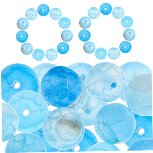 ARTSEWPLY Runde Achatperlen Frosted DIY Schmuckperlen Halbedelstein Abstandsperlen für Armbänder Charms Bastelperlen Naturstein zum Auffädeln von ARTSEWPLY