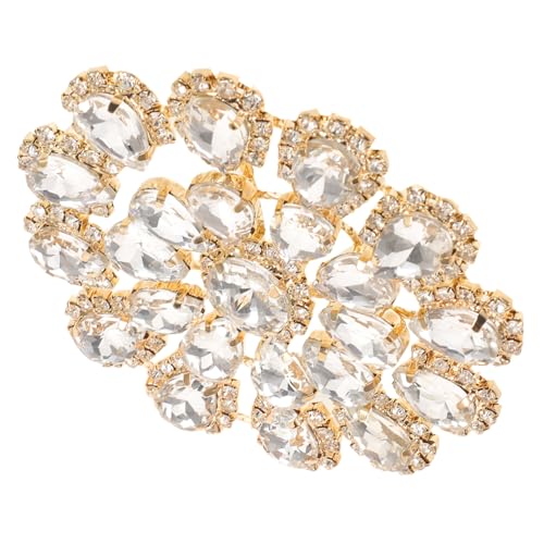 ARTSEWPLY Runde Strass-Applikation mit Metallkette Flacher Rücken Schmuckstein-verzierung zum Aufnähen Kleidung Taschen Schuhe Braut-Accessoires DIY-verzierung Weiß von ARTSEWPLY