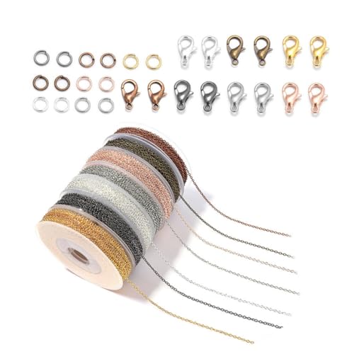 ARTSEWPLY Schmuckketten Spule Karabinerverschlüssen und Offenen Ringen Farben Inklusive Silber Gold Roségold Weiß k für DIY Armband Halskette Schmuckherstellung ARTSEWPLY Schmuckketten Spule Karabinerverschlüssen und Offenen Ringen Farben Inklusive Silber Gold Roségold Weiß k für DIY Armband Halskette Schmuckherstellung von ARTSEWPLY
