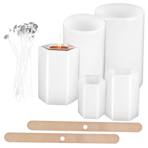 ARTSEWPLY Silikon Kerzengießform Teilig mit Kerzendochten und Dochtfixierern für DIY Kerzenherstellung Stabile Dochthalter Verhindern Kippeln Geeignet für Handgemachte Säulenkerzen ARTSEWPLY Silikon Kerzengießform Teilig mit Kerzendochten und Dochtfixierern für DIY Kerzenherstellung Stabile Dochthalter Verhindern Kippeln Geeignet für Handgemachte Säulenkerzen von ARTSEWPLY