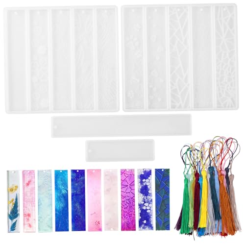 ARTSEWPLY Silikon Lesezeichenformen Rechteckig Flexibel Epoxidharz Gießform DIY Bastelset mit Bunten Quasten für Individuelle Buchzeichen Herstellung ARTSEWPLY Silikon Lesezeichenformen Rechteckig Flexibel Epoxidharz Gießform DIY Bastelset mit Bunten Quasten für Individuelle Buchzeichen Herstellung von ARTSEWPLY