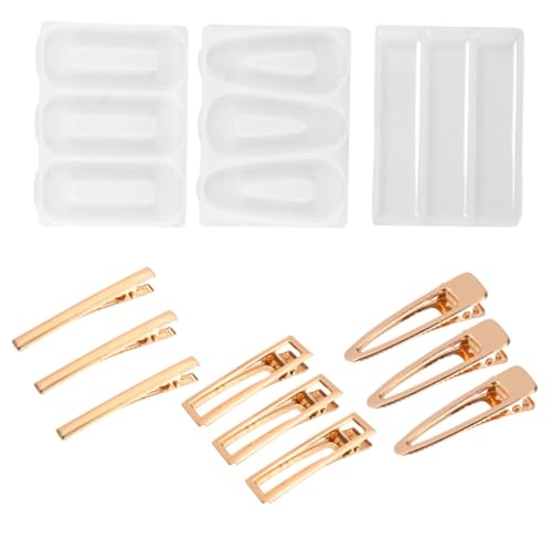 ARTSEWPLY Teiliges DIY Haarspangen Silikonformen Flexible Epoxidharz Gießformen Verschiedene Modelle Langlebig und Vielseitig für Kreativen Schmuck und Praktische Haarklammern für Bastler von ARTSEWPLY