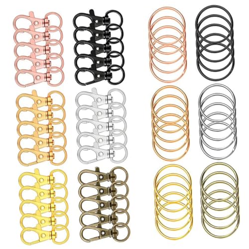 ARTSEWPLY Teiliges DIY Schlüsselanhänger mit Bunten Drehbaren Lobster Verschlüssen Langlebig und Verschleißfest für Schmuck Taschen und Schlüsselringe Einfache Montage für Kreative von ARTSEWPLY