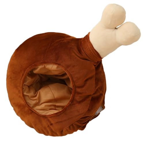 ARTSEWPLY Verstellbare Große Hähnchenkeulen Kopfbedeckung Plüsch Party Kostüm Hut für Halloween Jungen Mädchen Verkleidungsaccessoire Wärme und Behaglichkeit von ARTSEWPLY