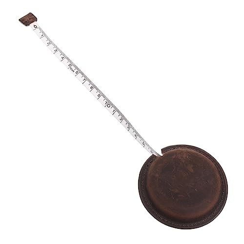 ARTSEWPLY Vintage Mini Maßband mit Automatischem Aufrollmechanismus Flexibles Tragbares Körper Maßband für Nähen Kleidung Handwerk und Präzise Körperumfangsmessung Crazy Horse Braun von ARTSEWPLY