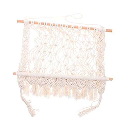 ARTSEWPLY Wandregal Baumwollseil Gewebtes Wandteppich Aufbewahrungsregal mit Tasseln Dekoratives Hängendes Regal für Bücher Magazine Vielseitiger Chic Wandhalter für Wohnzimmer und von ARTSEWPLY
