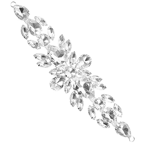ARTSEWPLY Wasserfall Strass Applikation für Brautkleider Dekorative Patches für Kleidung DIY Projekte Hochzeitsaccessoires Kreative Gestaltung Weißer Glasstein von ARTSEWPLY
