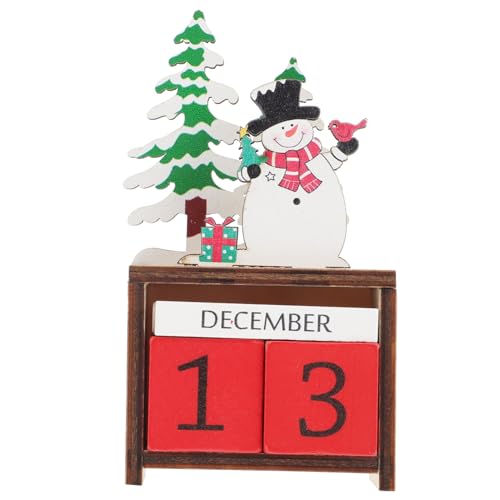 ARTSEWPLY Weihnachtlicher Holz Schneemann Adventskalender Desktop Kalender zum Einstellen Stabiler DIY Countdown für Festliche Weihnachtsdeko und Geschenkideen von ARTSEWPLY
