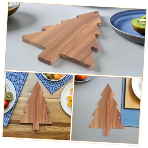 ARTSEWPLY Weihnachtsbaum Schneidebrett aus Akazienholz Rustikal Vielseitiges Servierbrett für Käse Wurst Desserts und Kekse Doppelseitig Verwendbar für Küche und Festliche Anlässe von ARTSEWPLY