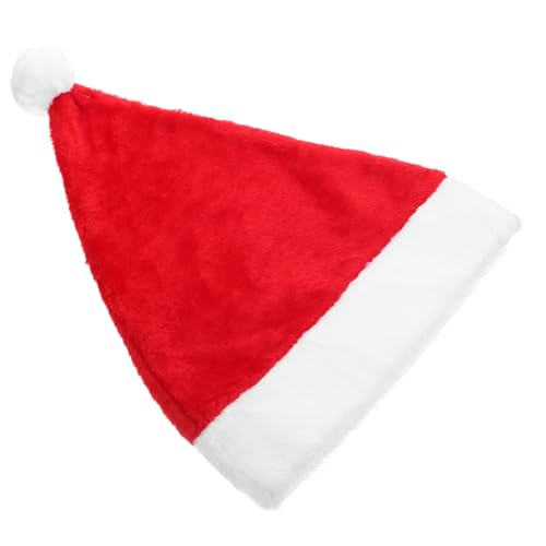 ARTSEWPLY Weihnachtsmütze aus Weichem Plüsch für Erwachsene Klassischer Nikolaus Hut Warm Bequem für Weihnachtsfeier Cosplay und Festliche Fotos Rot Langlebig Festliche Xmas Deko von ARTSEWPLY