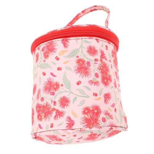 ARTSEWPLY Wollaufbewahrungstasche mit Reißverschluss Häkeltasche für Stricknadeln und Garn Kompakte Tragbare Aufbewahrungslösung für Handarbeitswerkzeuge Klein Rotes Design mit Pusteblumen von ARTSEWPLY