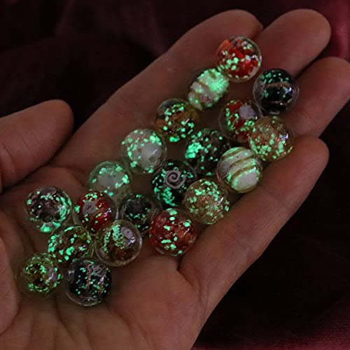 Artsy Crafts 20 Stück sortierte Lampwork-Glasperlen, leuchten im Dunkeln, europäische Lampwork-Perlen, leuchtende Perlen für Schmuckherstellung, Halskette, Ohrringe (violettes Labyrinth) von ARTSY CRAFTS INC