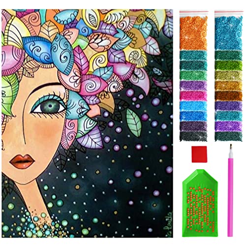 ARTULIO Diamond Painting Set - Fantasievoll gestaltetes Frauenporträt - 30x40 cm – 5D Diamant Painting Bilder, Diamond Paint von ARTULIO