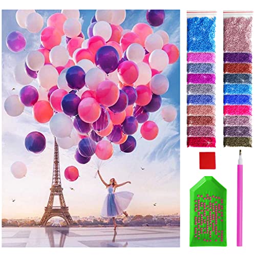 ARTULIO Diamond Painting Set - Mädchen mit Ballons und Eiffelturm - 30x40 cm – 5D Diamant Painting Bilder, Diamond Painting Erwachsene ARTULIO Diamond Painting Set - Mädchen mit Ballons und Eiffelturm - 30x40 cm – 5D Diamant Painting Bilder, Diamond Painting Erwachsene von ARTULIO
