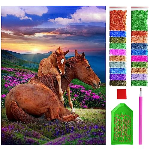 ARTULIO Diamond Painting Pferd Set – 5D Diamant Painting Bilder 30x40 cm mit Diamond Painting Zubehör für Kinder und Erwachsene - Crystal Art für Home Wand Deko ARTULIO Diamond Painting Pferd Set – 5D Diamant Painting Bilder 30x40 cm mit Diamond Painting Zubehör für Kinder und Erwachsene - Crystal Art für Home Wand Deko von ARTULIO