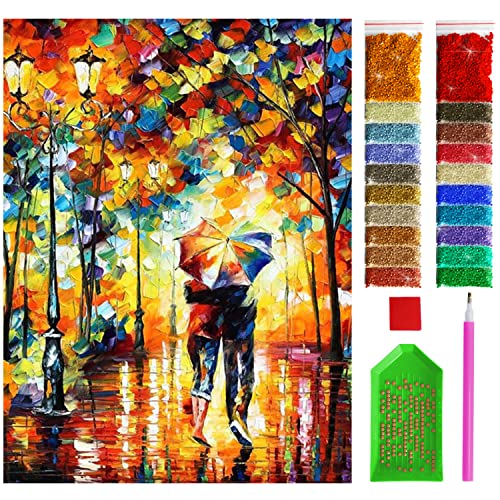 ARTULIO Diamond Painting Set - Romantischer Herbstspaziergang im Park - 30x40 cm – 5D Diamant Painting Bilder, Diamond Painting Erwachsene von ARTULIO