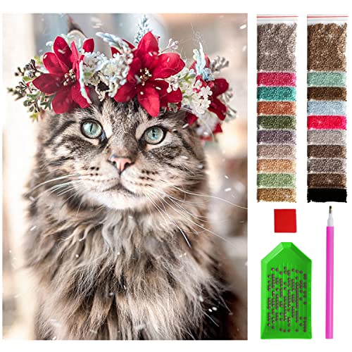 ARTULIO Diamond Painting Set - Katzengesicht im Blumenkranz - 30x40 cm – 5D Diamant Painting Bilder, Diamond Painting Erwachsene ARTULIO Diamond Painting Set - Katzengesicht im Blumenkranz - 30x40 cm – 5D Diamant Painting Bilder, Diamond Painting Erwachsene von ARTULIO