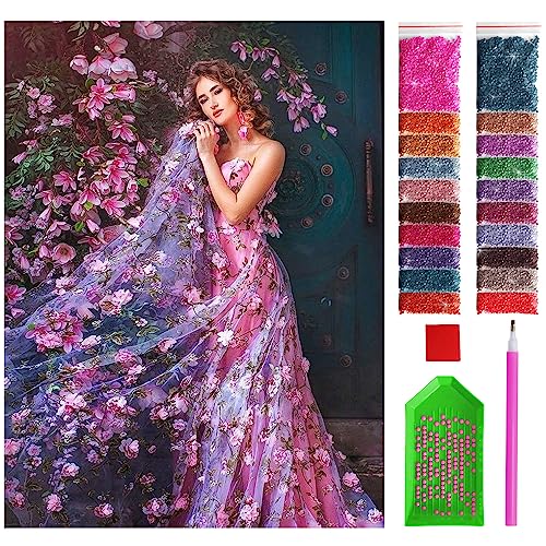 ARTULIO Diamond Painting Set - Märchenhaftes Mädchen in Blumenkleid - 30x40 cm – 5D Diamant Painting Bilder, Diamond Painting Erwachsene ARTULIO Diamond Painting Set - Märchenhaftes Mädchen in Blumenkleid - 30x40 cm – 5D Diamant Painting Bilder, Diamond Painting Erwachsene von ARTULIO