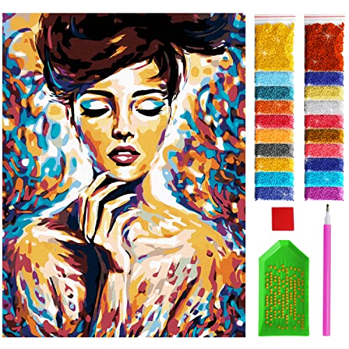 ARTULIO Diamond Painting Set - Expressives Frauenporträt - 30x40 cm – 5D Diamant Painting Bilder, Diamond Painting Erwachsene von ARTULIO