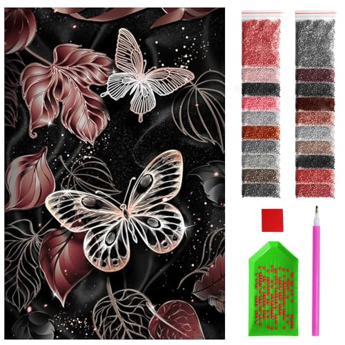 ARTULIO Diamond Painting Set - Schmetterlinge auf dunklem, blättrigem Hintergrund - 40x60 cm - Groß XXL - 5D Diamant Painting Bilder DIY, Diamond Painting Erwachsene ARTULIO Diamond Painting Set - Schmetterlinge auf dunklem, blättrigem Hintergrund - 40x60 cm - Groß XXL - 5D Diamant Painting Bilder DIY, Diamond Painting Erwachsene von ARTULIO