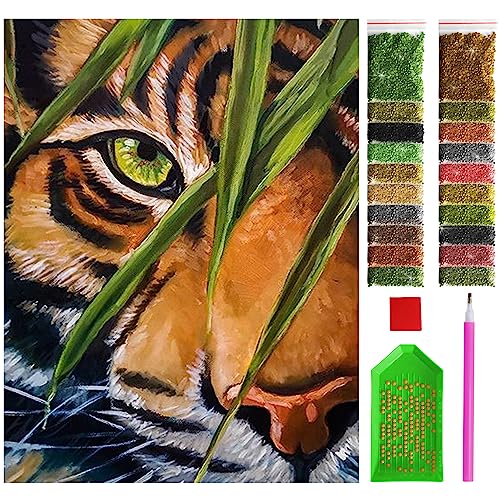 ARTULIO Diamond Painting Set - Märchenhafter Tiger mit Tiefer Blick - 30x40 cm – 5D Diamant Painting Bilder, Diamond Painting Erwachsene von ARTULIO