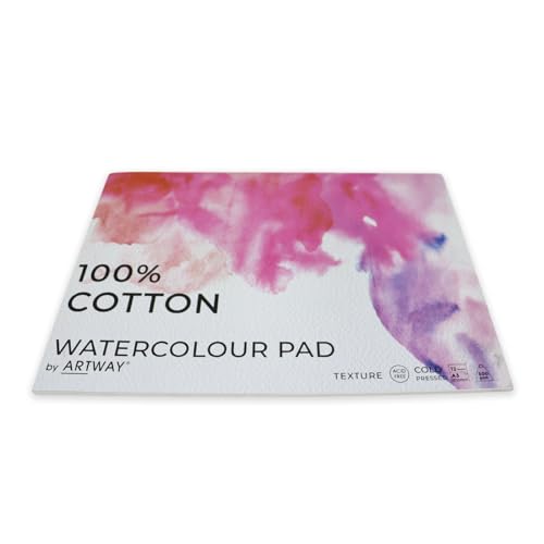 Artway Aquarellblock, A3, kaltgepresst, 300 g/m², 100% Baumwolle, 12 Blatt von ARTWAY