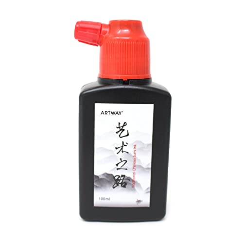 Artway - Chinesische Sumi-Tusche - deckende Zeichentusche - schwarz - 100 ml von ARTWAY