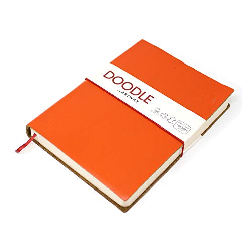 Artway Doodle - Tagebuch/Skizzenbuch - Zeichenpapier - Umschlag aus weichem Echtleder - 175 x 125 mm - 82 Blatt mit 150 g/m² - Mandarine Artway Doodle - Tagebuch/Skizzenbuch - Zeichenpapier - Umschlag aus weichem Echtleder - 175 x 125 mm - 82 Blatt mit 150 g/m² - Mandarine von ARTWAY
