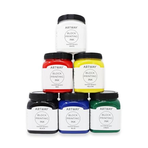 Artway Premium Blockdrucktinte - 250ml - 6 Farben Sortiert - Ideal für Relief, Block und Linoldrucke Artway Premium Blockdrucktinte - 250ml - 6 Farben Sortiert - Ideal für Relief, Block und Linoldrucke von ARTWAY