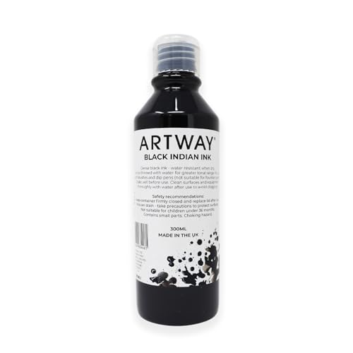 Artway Schwarze Tusche - 300ml - Ideal zum Zeichnen, Illustrieren und für Kalligraphie Artway Schwarze Tusche - 300ml - Ideal zum Zeichnen, Illustrieren und für Kalligraphie von ARTWAY