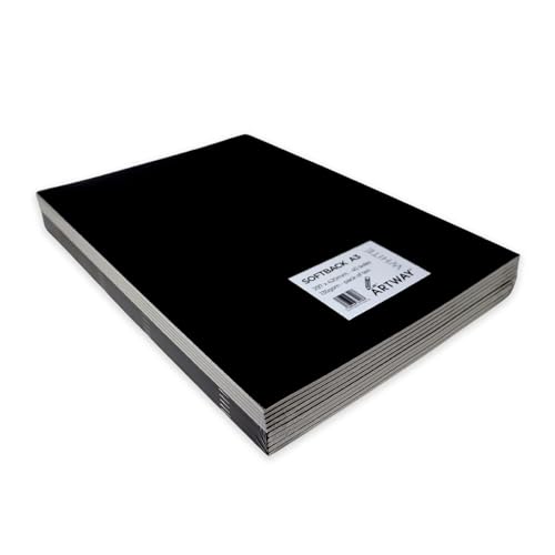 Artway Skizzenbuch mit Softcover, A3, Hochformat, 135 g/m² Zeichenpapier, 20 Seiten/40 Seiten, 10 Stück von ARTWAY