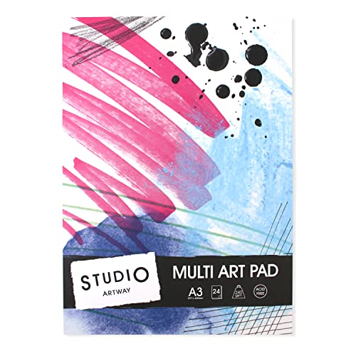 Artway Studio - Zeichenblock für Mixed Media - 240 g/m² - 24 Blatt (48 Seiten) - A3, Weiß von ARTWAY