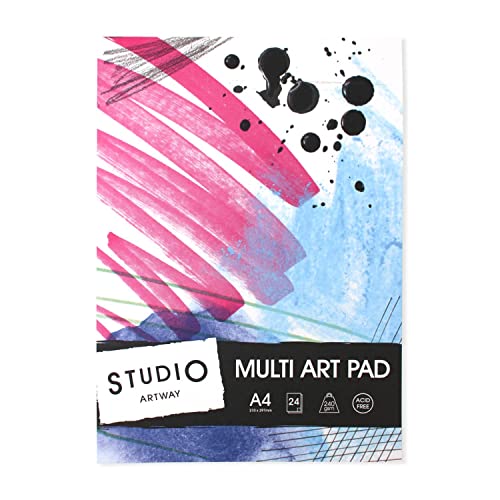 Artway Studio Multi Art - Zeichenblock für verschiedene Maltechniken - 240 g/m² - 24 Blatt (48 Seiten) - A4 von ARTWAY