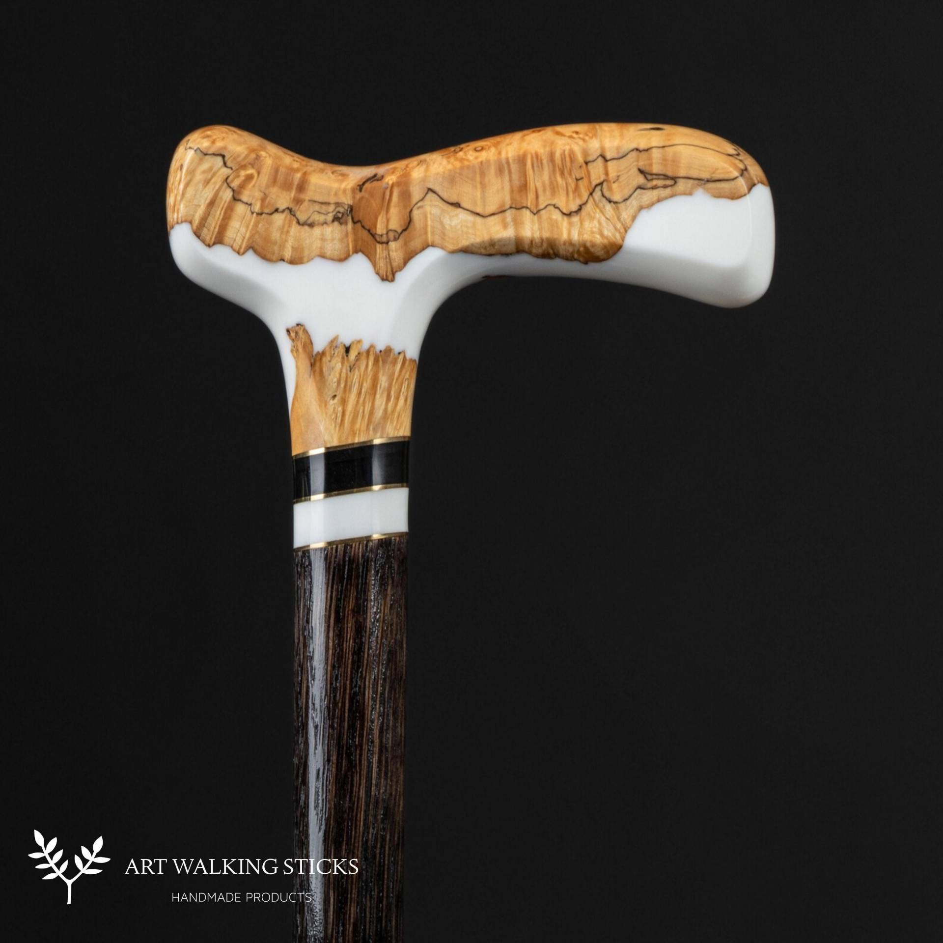 Weißer Epoxy Und Ahorn Maserholz Gehstock, Stilvoller Gehstock Für Männer Frauen Weißer Epoxy Und Ahorn Maserholz Gehstock, Stilvoller Gehstock Für Männer Frauen von ARTWalkingSticks