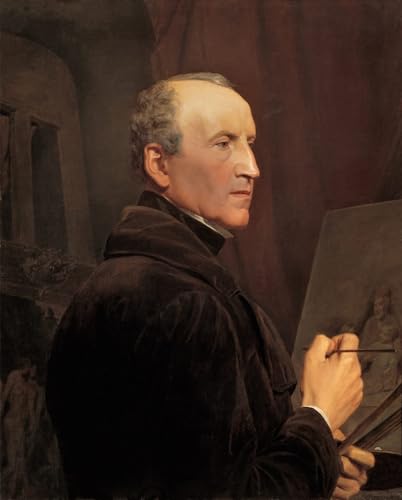 ARTXLXXBN Berühmte Gemälde Gemälde Fotodruck Malerei Poster Selbstbildnis vor Staffelei von Ferdinand Georg Waldmüller Modem-Grafik für Wohnzimmerdekoration 60x90cm von ARTXLXXBN