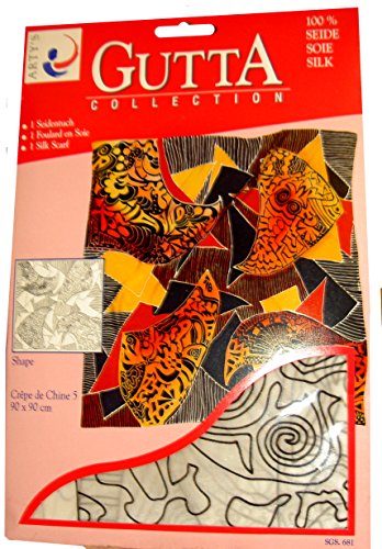 ARTY'S Gutta Collection - Motiv: Shape - Crepe de Chine 5, ca. 90x90cm, rollierte Ränder (Gutta schwarz) … von ARTY'S