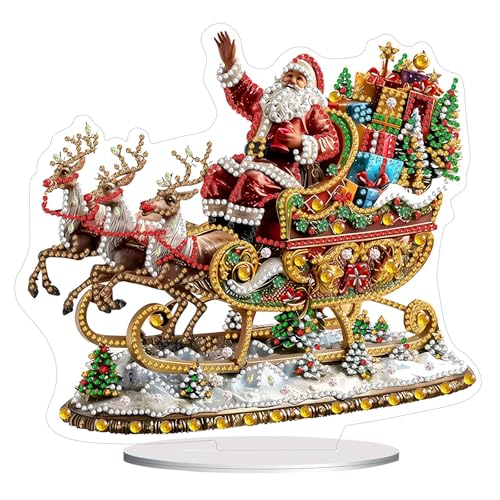 ARTopet DIY Diamant Desktop Ornamente Weihnachtsatmosphäre spezielle geformte Kristall-Diamant-Kunstmalerei einseitig Diamant Tischdeko Wohnkultur Weihnachtsmann Schlitten ARTopet DIY Diamant Desktop Ornamente Weihnachtsatmosphäre spezielle geformte Kristall-Diamant-Kunstmalerei einseitig Diamant Tischdeko Wohnkultur Weihnachtsmann Schlitten von ARTopet