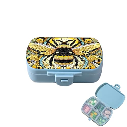 ARTopet Diamond Art Painting Mini-Aufbewahrungsbox mit 6 Fächern, kreatives Design, kompakt, tragbar, kleine Tasche für Geldbörse, Reisen, täglich (Biene) von ARTopet