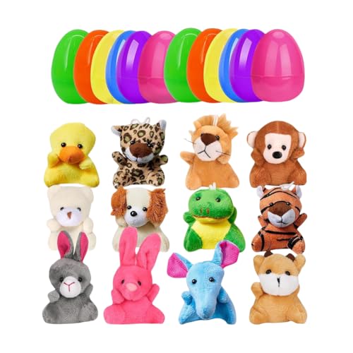 ARVALOLET 12PCS BEDEUTE OSTER EGER mit Plüsch -Tierspielzeug for Jungen Mädchen Ostern Geschenke von ARVALOLET