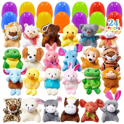 ARVALOLET 24PCS BEDEUTE OSTERNEI EGER mit Plüsch -Tierspielzeug for Jungen Mädchen Ostern Geschenke von ARVALOLET