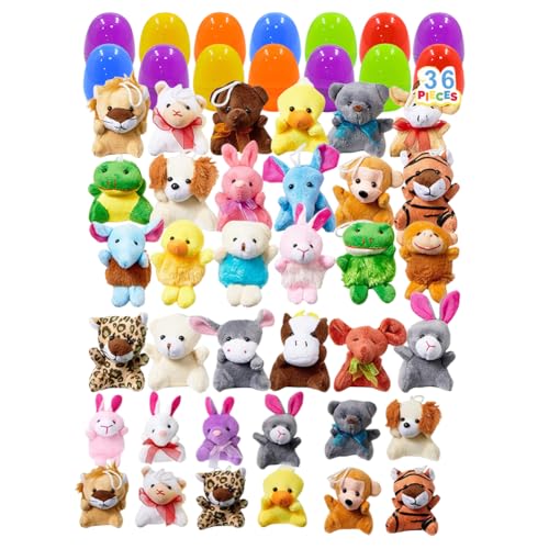 ARVALOLET 36PCS BEDEUTE OSTERNEI EGER mit Plüsch -Tierspielzeug for Jungen Mädchen Ostern Geschenke von ARVALOLET